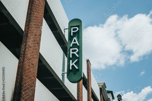 parking garage sign