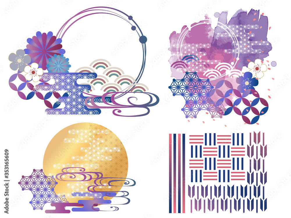 和柄背景素材レトロポップ日本 Stock Vector Adobe Stock