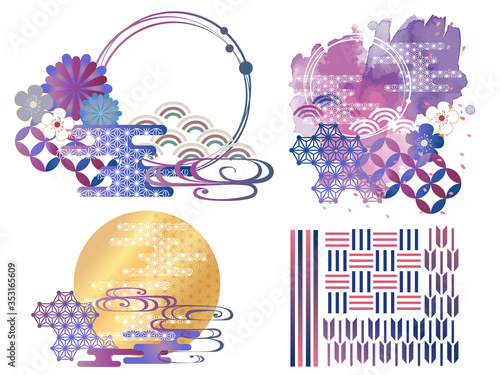 和柄背景素材レトロポップ日本