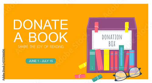 Template poster with box for donation book