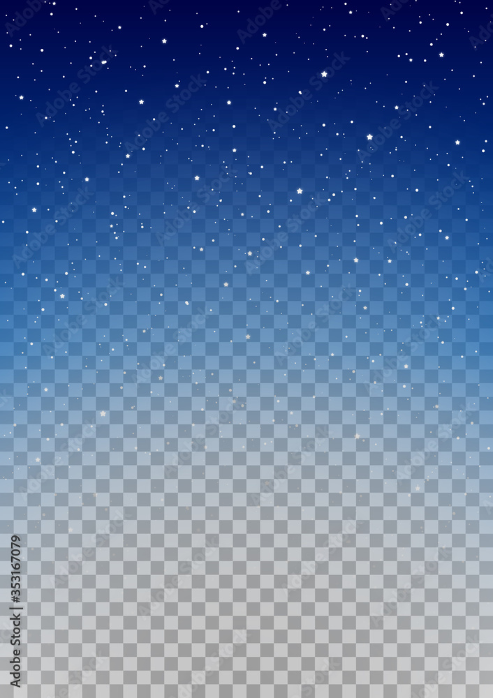 Starry night sky on transparent background - vector design element ...