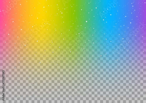 Starry rainbow border on transparent background - vector design element