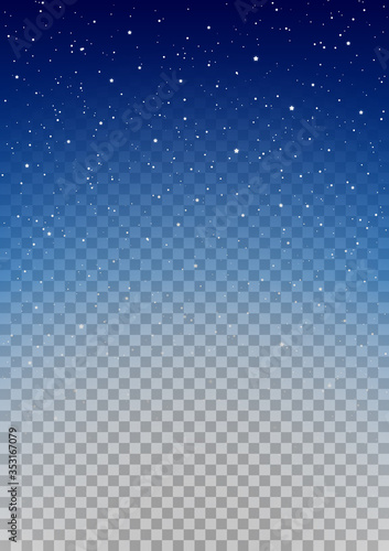 Starry night sky on transparent background - vector design element
