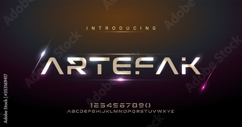 Modern Future Alphabet Font. Typography  for technology, digital, movie logo, vector illustration