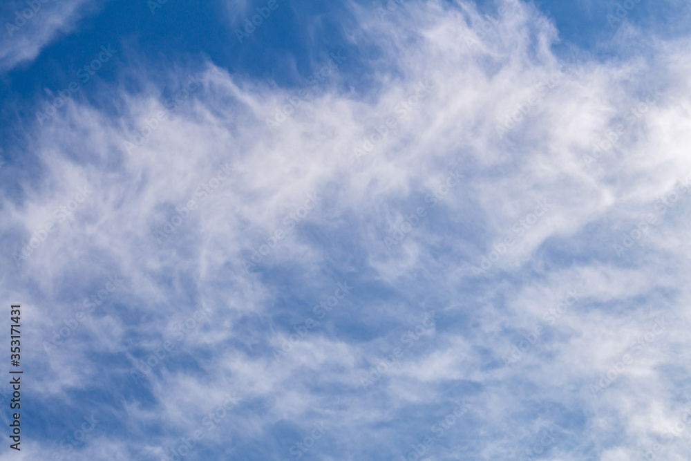 blue sky background with tiny clouds. panorama