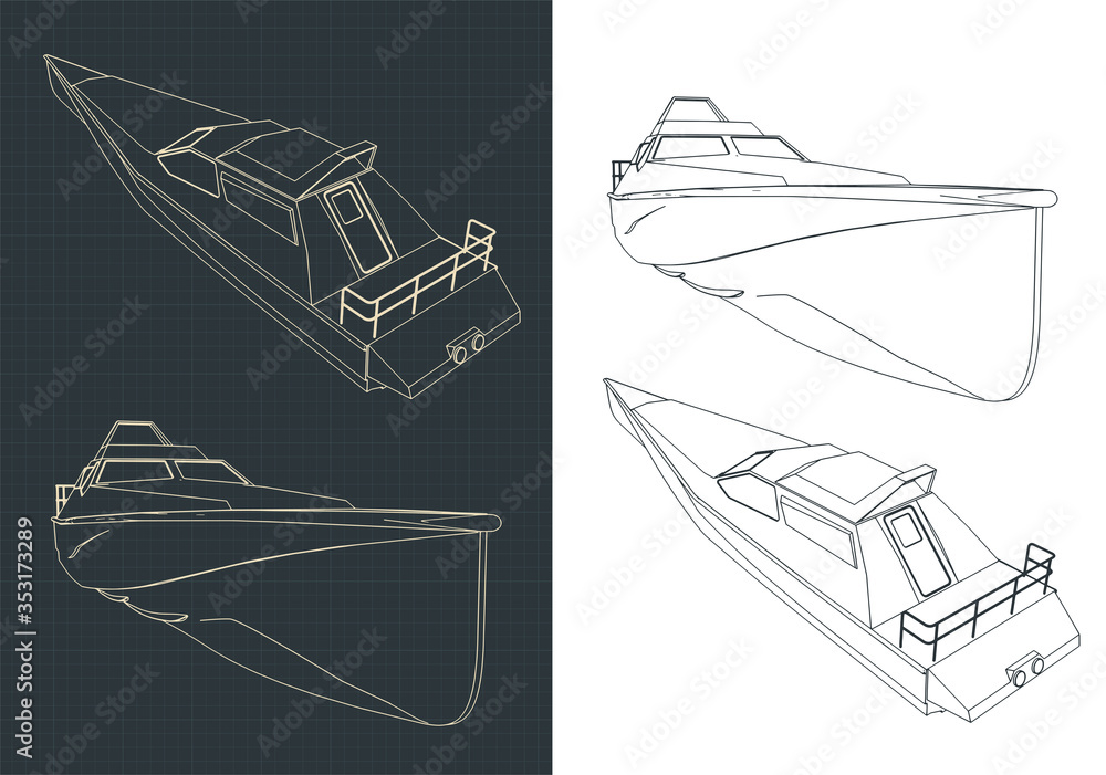 High speed boat blueprints