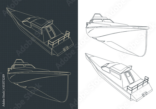 High speed boat blueprints