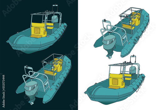 Rigid Inflatable Boat Illustrations