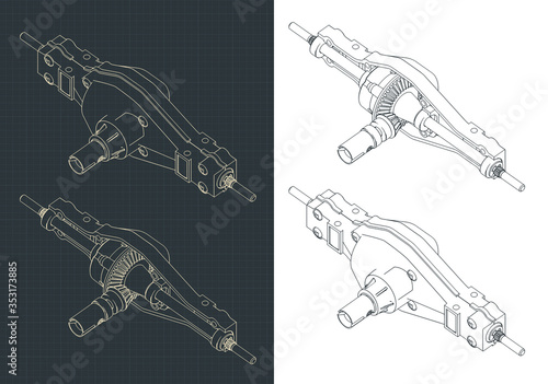 Truck differential isometric drawings