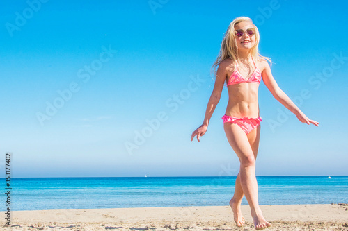 Little girl at the beach