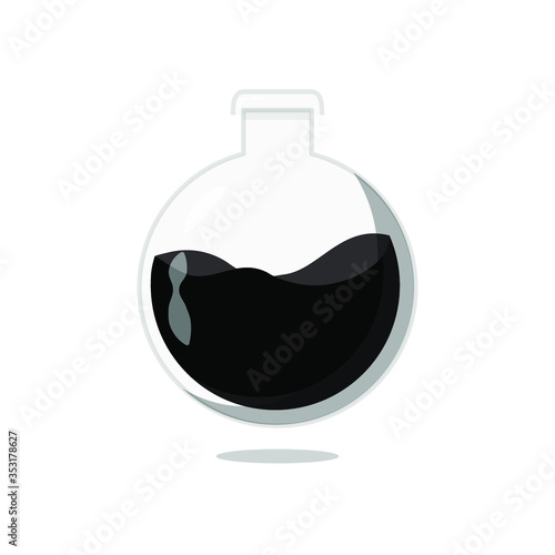 a flask of oil icon. oil vector illustration. Graphic elements for Financial news poster, flyer. Crude oil market, Oil Storage, economy concept.