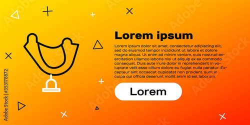 Line Wild west saddle icon isolated on yellow background. Colorful outline concept. Vector Illustration.