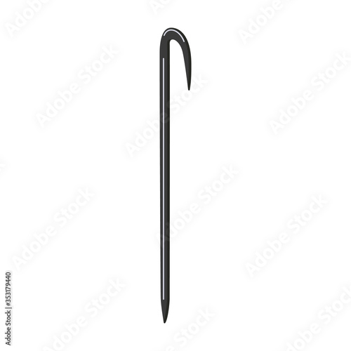 Crowbar icon in flat style isolated on white background.