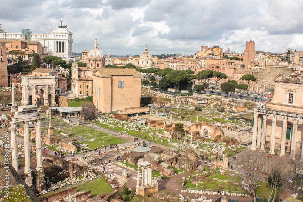 Ruins of the Palatine Hill, one of the most ancient parts of the city and has been called 