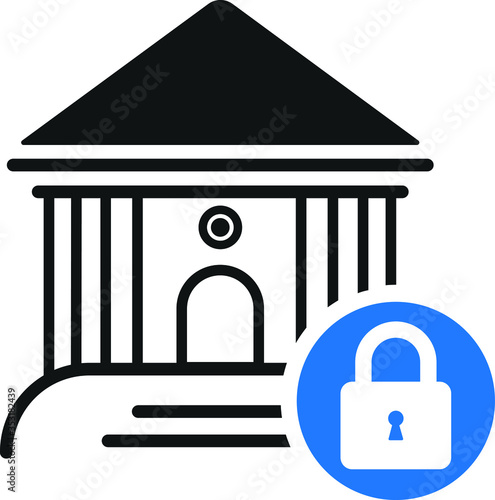 lock down icon. home lock icon, stay at home icon vector