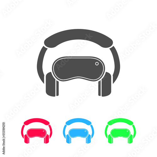 Virtual reality icon flat