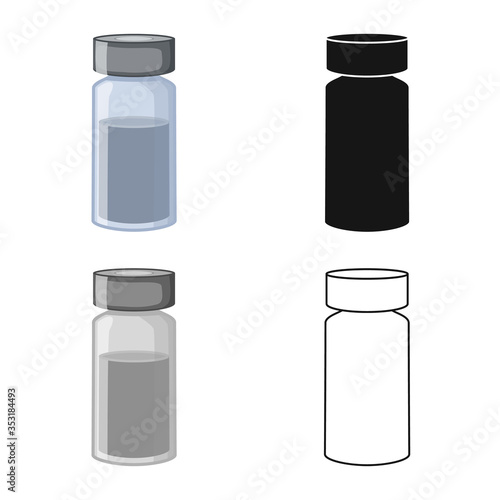 Isolated object of vial and bottle symbol. Graphic of vial and inoculation stock vector illustration.