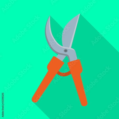Vector illustration of pruner and tool logo. Web element of pruner and lawn vector icon for stock.