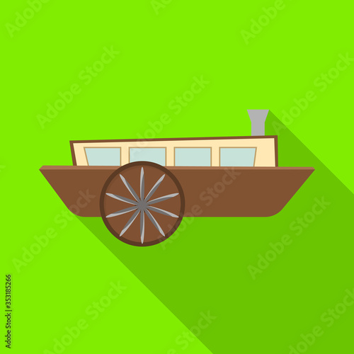 Isolated object of wagon and carriage symbol. Graphic of wagon and old stock vector illustration.