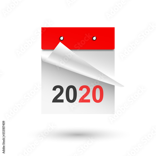 Calendar 2020 on a white background. Vector illustration EPS10 