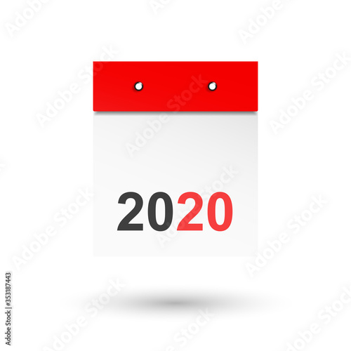 Calendar 2020 on a white background. Vector illustration EPS10 
