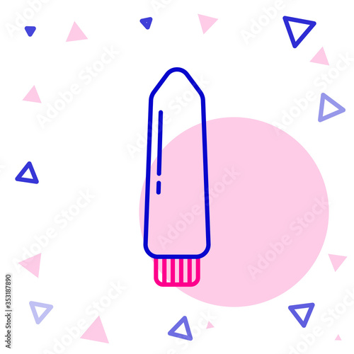 Line Dildo vibrator for sex games icon isolated on white background. Sex toy for adult. Vaginal exercise machines for intimate. Colorful outline concept. Vector Illustration.