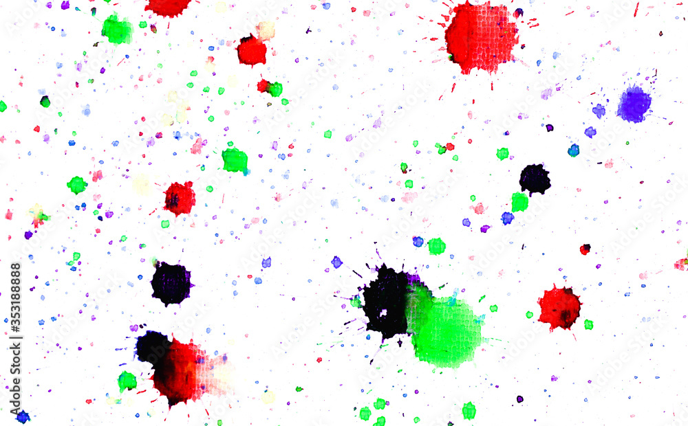 Watercolor blot spray paint art rainbow isolated on a white background Watercolor blot spray paint art rainbow isolated on a white background