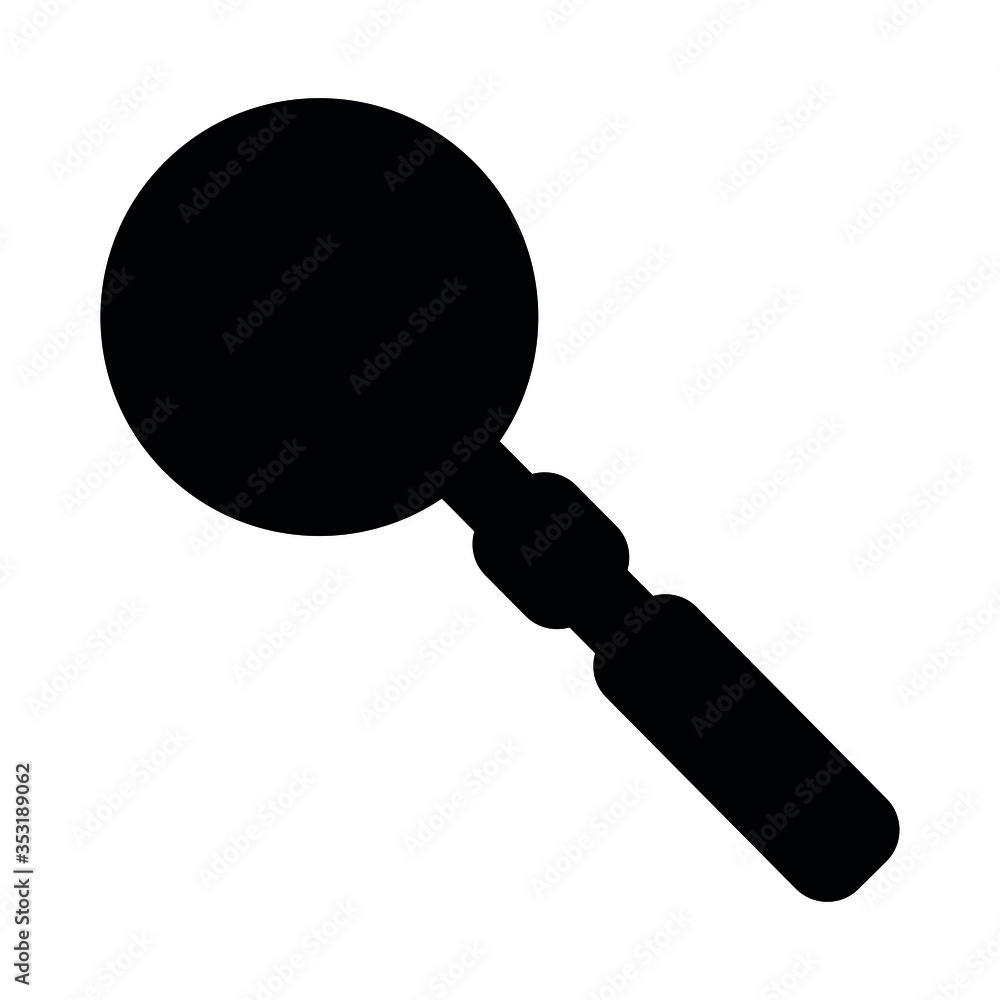 A black and white silhouette of a magnifying glass A black and white silhouette of a magnifying glass