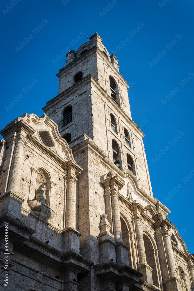 Main facade of the Basilica of St Francis of Assisi facade, Old City Centre, Havana Vieja, Havana, Cuba