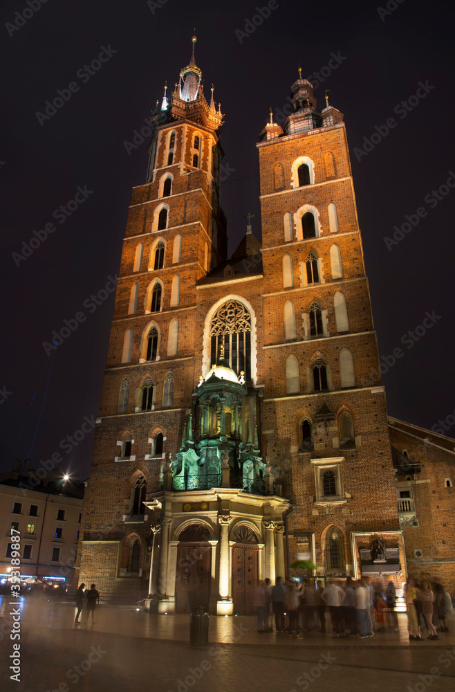 Church of St. Mary at Main at Market square in Krakow. Poland