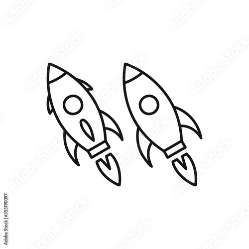 Set of rocket icon vector illustration. Startup symbol.