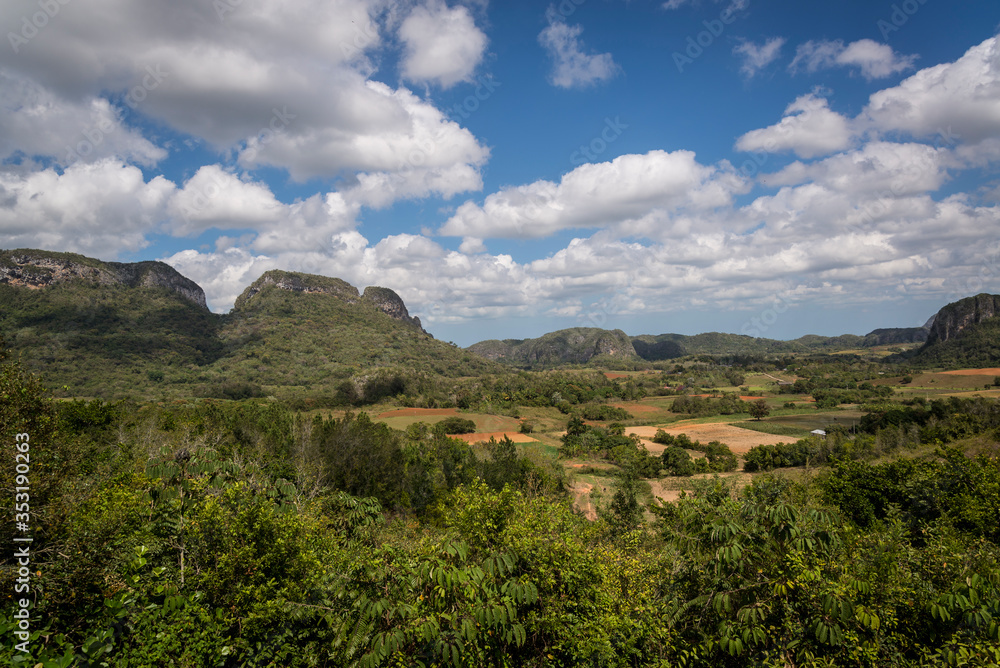 Vinales Valley, know for its unique limestone geomorphological mountain formations called mogotes. Cuba