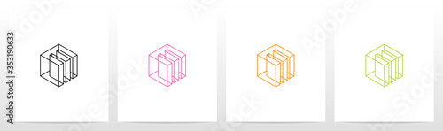 Cubic Wireframe Letter Logo Design E