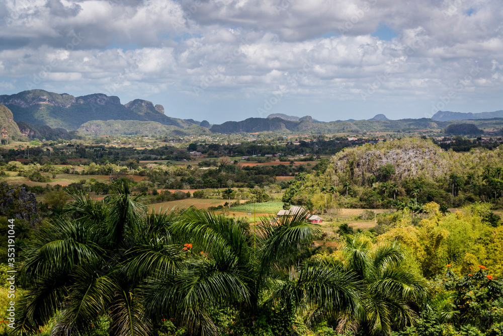 Vinales Valley, known for its unique limestone geomorphological mountain formations called mogotes. Cuba Vinales Valley, known for its unique limestone geomorphological mountain formations called mogotes. Cuba