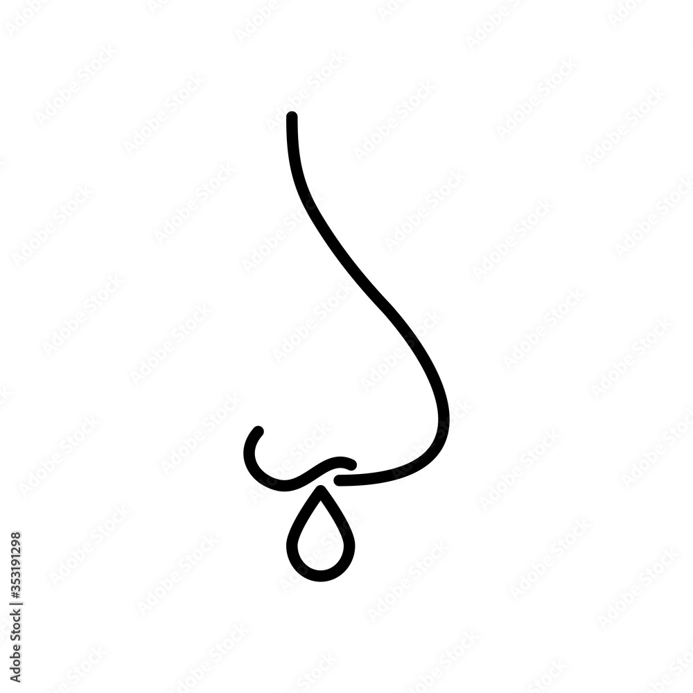 runny nose icon, line style runny nose icon, line style