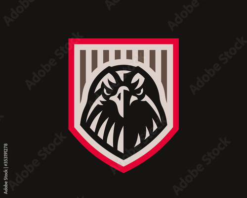 Fototapeta Naklejka Na Ścianę i Meble -  Eagle logo. Hawk emblem design editable for your business. Vector illustration.