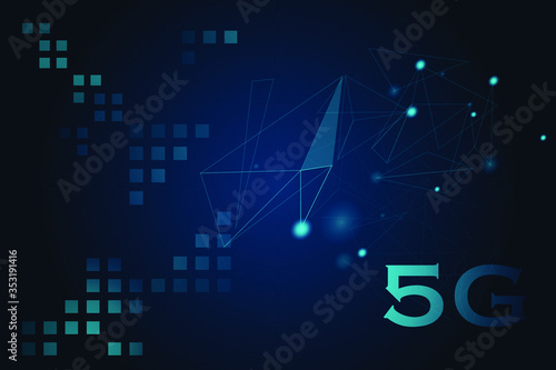 5G network wireless systems and internet of things, Smart city and communication network. 5G wireless mobile internet wifi connection. High technology in information age. Vector illustration.