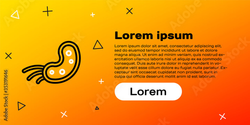 Line Virus icon isolated on yellow background. Corona virus 2019-nCoV. Bacteria and germs, cell cancer, microbe, fungi. Colorful outline concept. Vector Illustration.