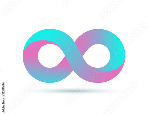 Infinity logo symbol loop icon, infinite 8 mobius cycle