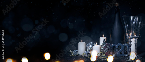 Happy New Year 20120. Christmas and New Year holidays background, winter season.