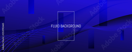 Blue Futuristic Background. Flow Shapes Brochure. 