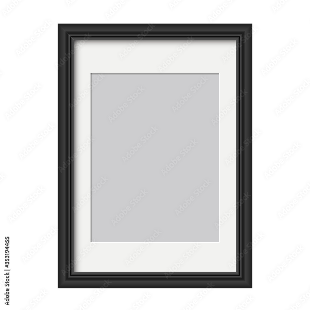 Realistic photo frame isolated. Vector template for picture. Blank white picture frame mockup template. Empty framing for your design. Vector illustration Realistic photo frame isolated. Vector template for picture. Blank white picture frame mockup template. Empty framing for your design. Vector illustration