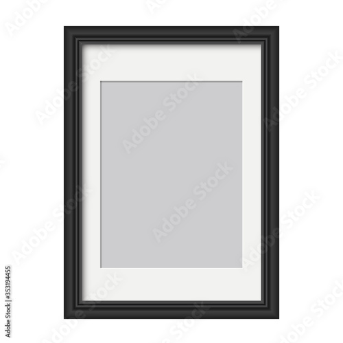 Realistic photo frame isolated. Vector template for picture. Blank white picture frame mockup template. Empty framing for your design. Vector illustration