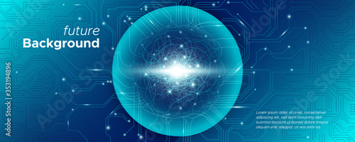 Futuristic Tech. Complexity Data. Motherboard 