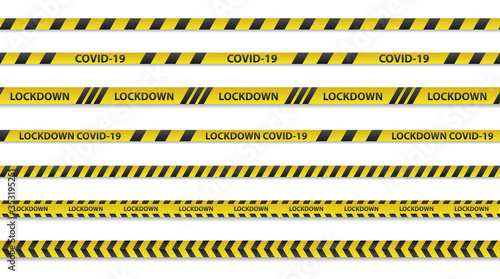 Stay at home quarantine lockdown label and warning, stop coronavirus COVID-19 spreading. safe lettering typography poster with text logo, ash tag or hashtag. Virus vector illustration © TripleP Studio