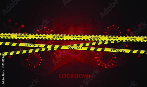 Stay at home quarantine lockdown label and warning, stop coronavirus COVID-19 spreading. safe lettering typography poster with text logo, ash tag or hashtag. Virus vector illustration