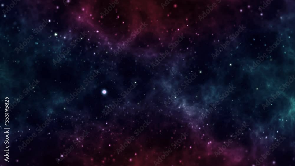 animation of multicolored milky way energy in space 4k render