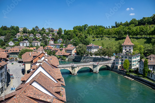 A View from Nydeggbrücke towards Untertorbrücke in Bern Switzerland