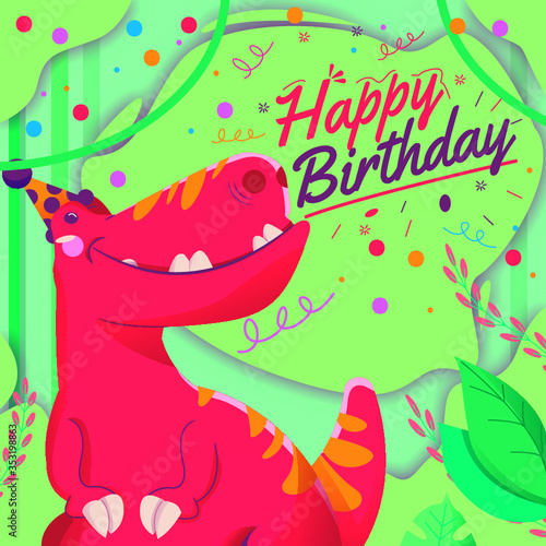 Dinosaurio Feliz Cumpleaños © Andres