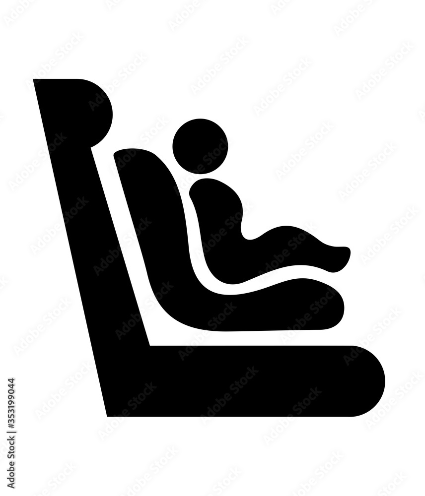 Sign symbol of a child in a child seat on a car seat. Illustration. Stock Illustration Adobe Stock